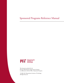 Sponsored Programs Reference Manual