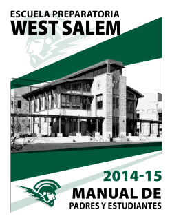 WEST SALEM 2014-15 MAnuAL dE EscuEla PrEParatoria