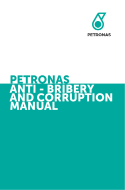 PETROLIAM NASIONAL BERHAD (PETRONAS) Corporate Governance and International Compliance Unit Legal Division