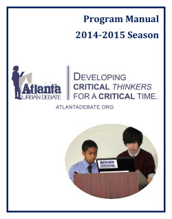 Program Manual 2014-2015 Season