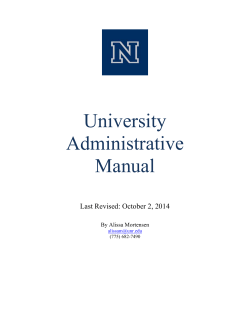 University Administrative Manual