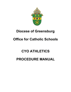 Diocese of Greensburg  Office for Catholic Schools CYO ATHLETICS