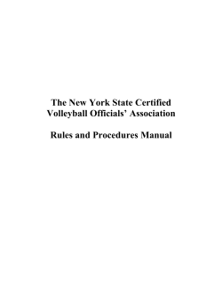 The New York State Certified Volleyball Officials’ Association Rules and Procedures Manual