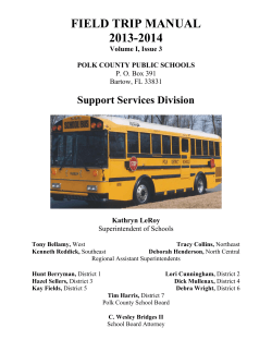 FIELD TRIP MANUAL 2013-2014 Support Services Division