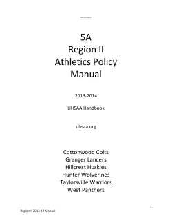5A Region II Athletics Policy