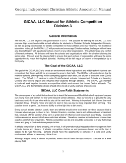 GICAA, LLC Manual for Athletic Competition Division 3