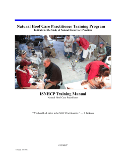 Natural Hoof Care Practitioner Training Program ISNHCP Training Manual