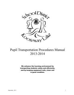 Pupil Transportation Procedures Manual 2013-2014