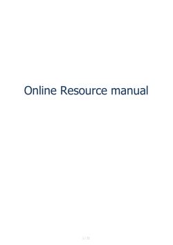 Online Resource manual 1 / 32