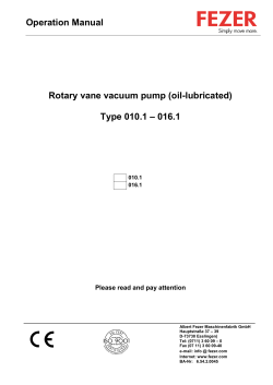 Operation Manual Rotary vane vacuum pump (oil-lubricated) – 016.1