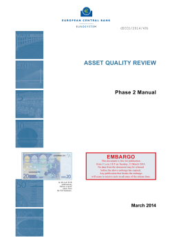 ASSET QUALITY REVIEW Phase 2 Manual EMbARgo (ECCO/2014/49)