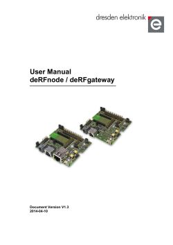 User Manual deRFnode / deRFgateway Document Version V1.3