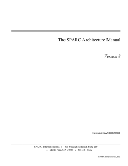  The SPARC Architecture Manual Version 8 SPARC International Inc.
