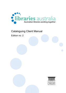 Cataloguing Client Manual  Edition no. 2