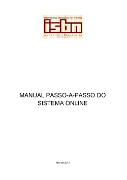 MANUAL PASSO-A-PASSO DO SISTEMA ONLINE Abril de 2014