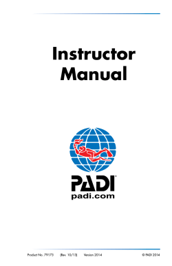 Instructor Manual Product No. 79173       (Rev.... © PADI 2014