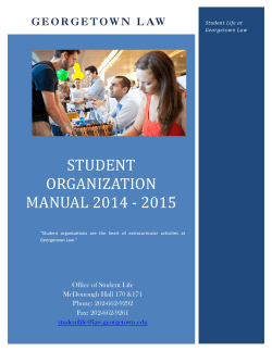 STUDENT ORGANIZATION MANUAL 2014 - 2015