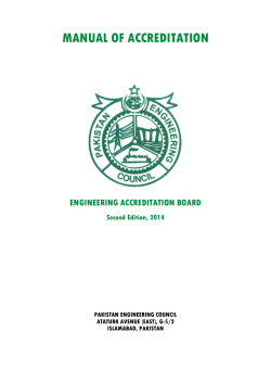 MANUAL OF ACCREDITATION  ENGINEERING ACCREDITATION BOARD Second Edition, 2014