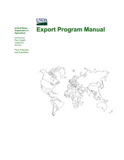 Export Program Manual United States Department of Agriculture