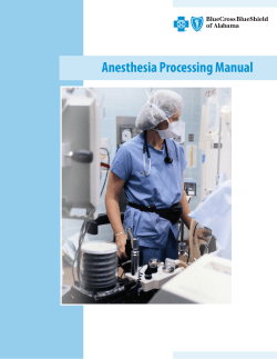 Anesthesia Processing Manual