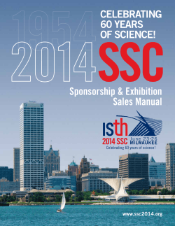 Sponsorship &amp; Exhibition Sales Manual www.ssc2014.org 2