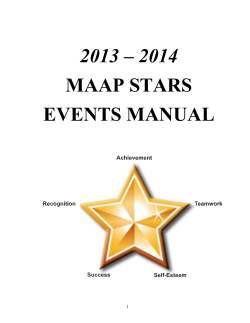 2013 – 2014 MAAP STARS EVENTS MANUAL 1