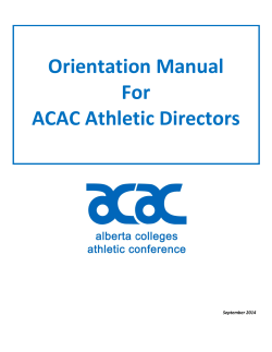   Orientation Manual  For  ACAC Athletic Directors 