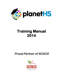 Training Manual 2014 Proud Partner of SCACS