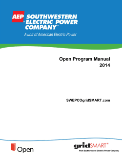 Open Program Manual 2014  SWEPCOgridSMART.com