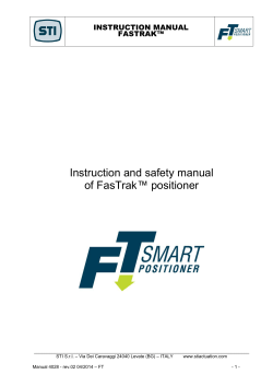 Instruction and safety manual ™ positioner of FasTrak