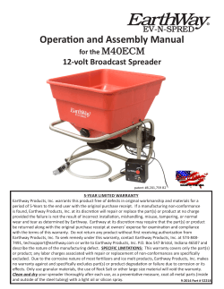 Operation and Assembly Manual M40ECM  12-volt Broadcast Spreader