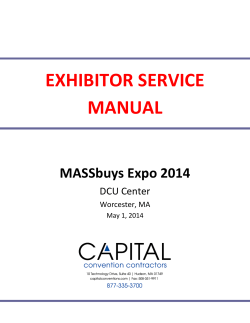 EXHIBITOR SERVICE MANUAL MASSbuys Expo 2014 DCU Center