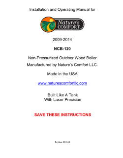 Installation and Operating Manual for  2009-2014 Non-Pressurized Outdoor Wood Boiler