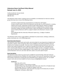 Arboretum Room Use/Event Policy Manual Revised: June 11, 2014
