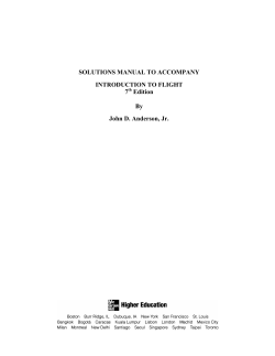 SOLUTIONS MANUAL TO ACCOMPANY INTRODUCTION TO FLIGHT 7