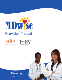 Provider Manual MDwise.org Revised 03-17-14