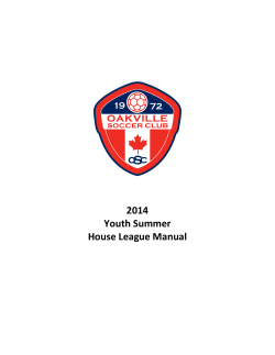 2014 Youth Summer House League Manual