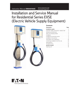 Installation and Service Manual for Residential Series EVSE (Electric Vehicle Supply Equipment) IM00401002E