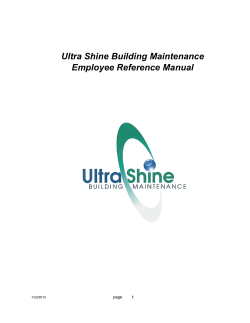 Ultra Shine Building Maintenance Employee Reference Manual