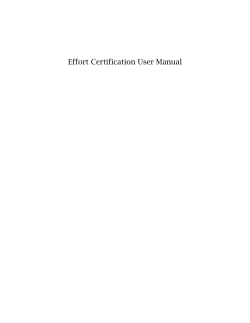 Effort Certification User Manual