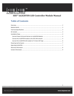 ISIS™	inLIGHTEN	LED	Controller	Module	Manual Table	of	Contents