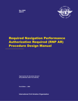 Required Navigation Performance Authorization Required (RNP AR) Procedure Design Manual