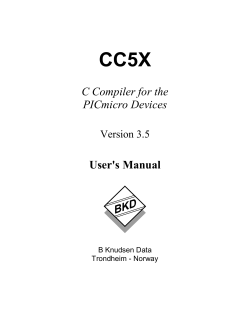 CC5X C Compiler for the PICmicro Devices User's Manual