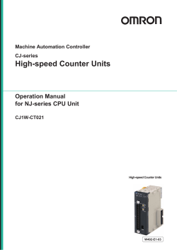 High-speed Counter Units Operation Manual for NJ-series CPU Unit Machine Automation Controller