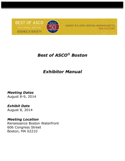 Best of ASCO Boston Exhibitor Manual