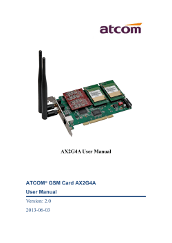 AX2G4A User Manual ATCOM GSM Card AX2G4A User Manual