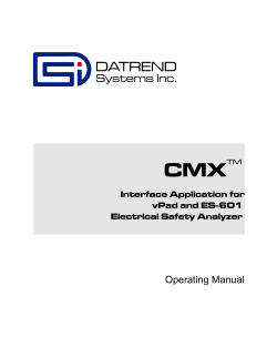 CMX ™ Operating Manual Interface Application for