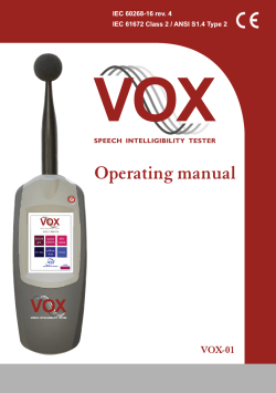 VOX Operating manual VOX-01