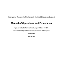 Manual of Operations and Procedures