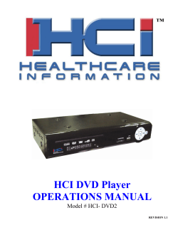 HCI DVD Player OPERATIONS MANUAL ™